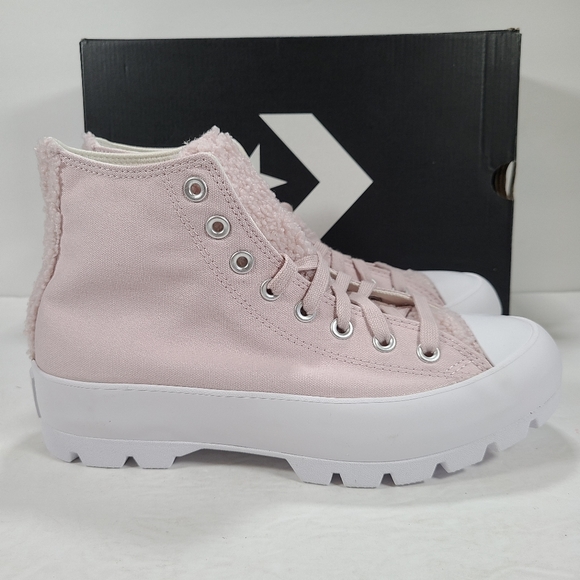 Converse CTAS Lugged Hi Barely Rose White Chunky High Top Sneaker Women Size 9.5 - Picture 4 of 12